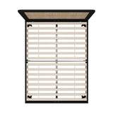 Oikiture Bed Frame Queen Size Real Rattan Headboard Black - Low Angle