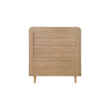 Oikiture Wooden Bed Frame Single Size Rattan Headboard - Front View