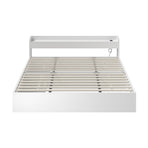 Oikiture Bed Frame King Size with 2 Drawers Charging Ports White, image 2