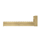 Oikiture King Single Bed Frame with Charging Ports 2 Drawers