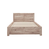 Oikiture Wooden Bed Frame Double Size Contemporary Light Oak - Top-Down View
