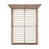 Oikiture Wooden Bed Frame Double Size Contemporary Light Oak