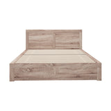 Oikiture Wooden Bed Frame King Size Contemporary Light Oak - 45-Degree Angle