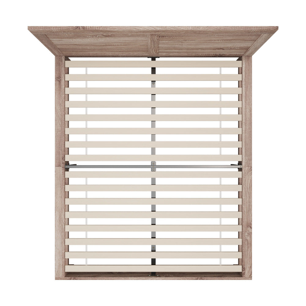 Oikiture Wooden Bed Frame King Size Contemporary Light Oak