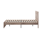 Oikiture Wooden Bed Frame King Size Contemporary Light Oak - Front View
