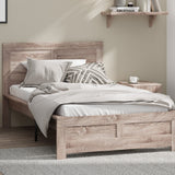 Oikiture Wooden Bed Frame King Single Contemporary Light Oak
