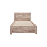 Oikiture Wooden Bed Frame King Single Contemporary Light Oak