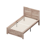 Oikiture Wooden Bed Frame King Single Contemporary Light Oak