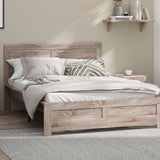 Oikiture Wooden Bed Frame Queen Size Contemporary Light Oak - Extra Image