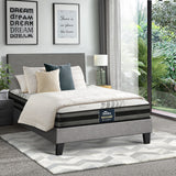 Oikiture Bed Frame with King Single Size Mattress Set Grey Fabric