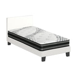 Oikiture Bed Frame with King Single Mattress Set Boucle Fabric White