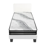 Oikiture Bed Frame with King Single Mattress Set Boucle Fabric White