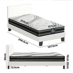 Oikiture Bed Frame with King Single Mattress Set Boucle Fabric White