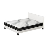 Oikiture Bed Frame with Queen Size Mattress Set Boucle Fabric White - Side View