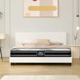 Oikiture Bed Frame with Queen Size Mattress Set Boucle Fabric White - Extra Image