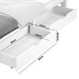 Oikiture 2x Storage Drawers Timber Trundle White