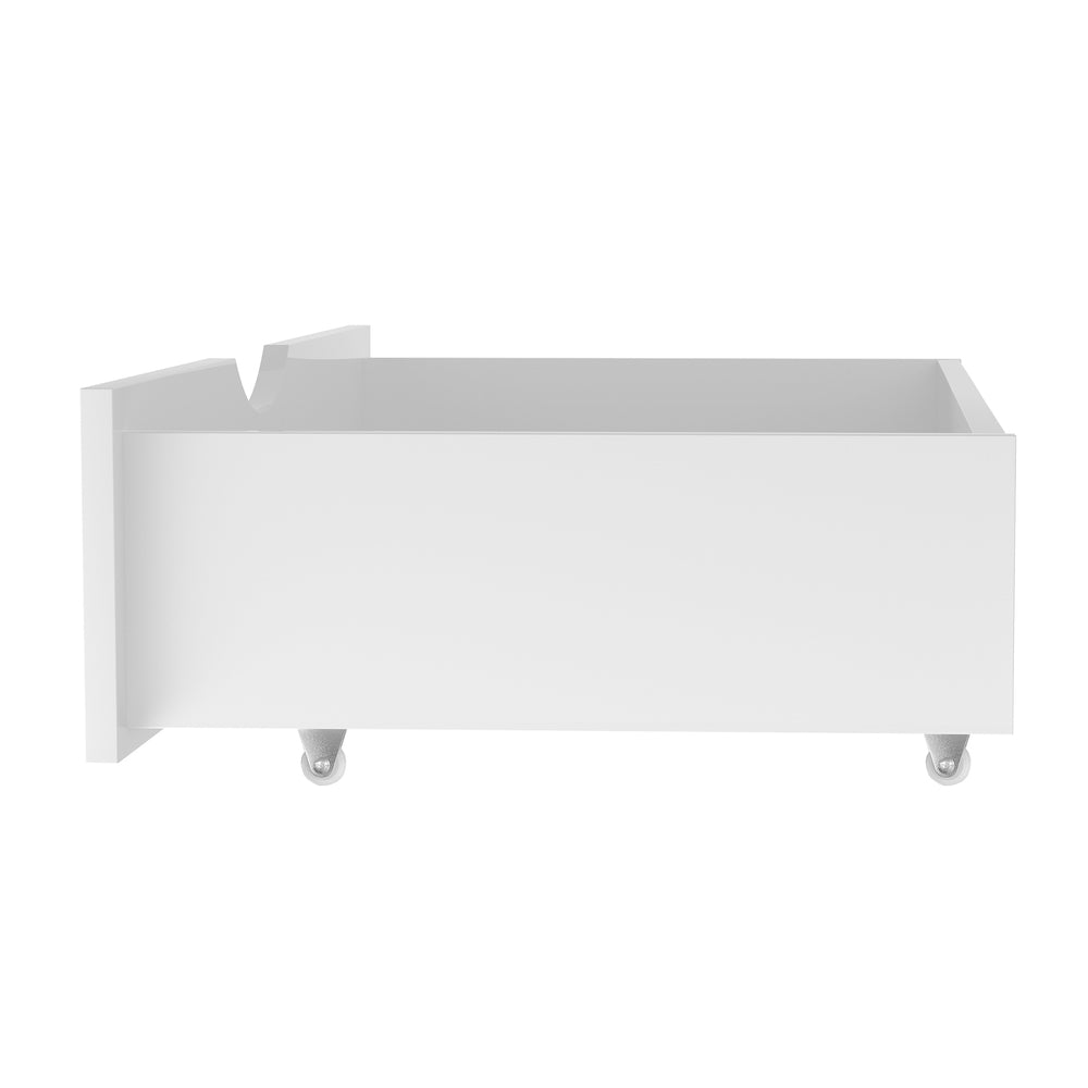 Oikiture 2x Storage Drawers Timber Trundle White
