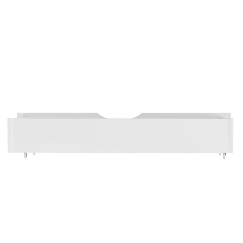 Oikiture 2x Storage Drawers Timber Trundle White