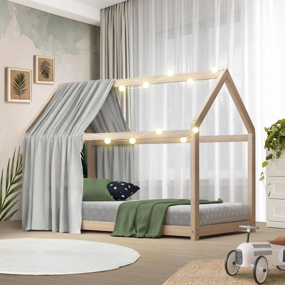 Oikiture Wooden Bed Frame Single Pine Timber Platform