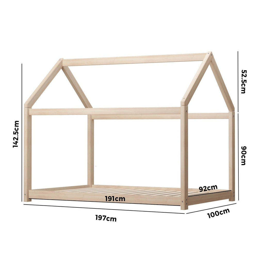 Oikiture Wooden Bed Frame Single Pine Timber Platform