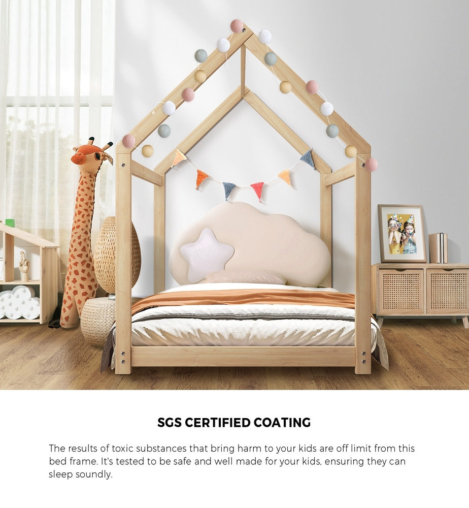 Oikiture Wooden Bed Frame Single Pine Timber Platform