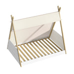 Oikiture Kids Bed Frame and Mattress Single House Teepee Triangle Beds, image 6