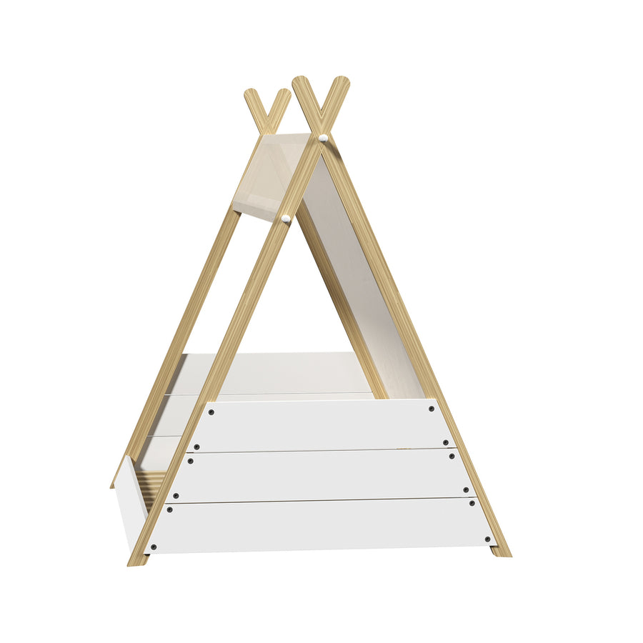 Oikiture Kids Bed Frame and Mattress Single House Teepee Triangle Beds, image 10