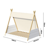 Oikiture Kids Bed Frame Single Size Bed Wooden - 45-Degree Angle