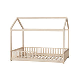 Oikiture Kids Wooden Bed Frame Double Size House Platform Natural - Extra Image