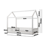 Oikiture Bed Frame Kids Wooden Single House Style, image 5