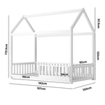 Oikiture Bed Frame Kids Wooden Single House Style, image 2