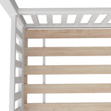Oikiture Kids Bed Frame With Single Mattress House Frame White
