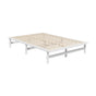 Oikiture Double Wooden Bed Frame Solid Pine Timber White