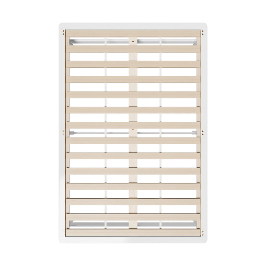 Oikiture Double Wooden Bed Frame Solid Pine Timber White, image 6