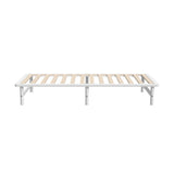 Oikiture Wooden Bed Frame Pine Timber King Single Size White - Rear View