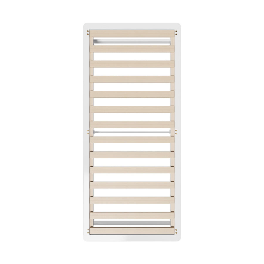 Oikiture Wooden Bed Frame Pine Timber King Single Size White