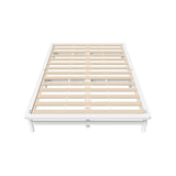 Oikiture Wooden Bed Frame Queen Size Solid Pine Timber White - 45-Degree Angle