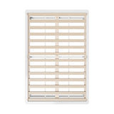 Oikiture Wooden Bed Frame Queen Size Solid Pine Timber White - Close-Up Angle
