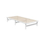 Oikiture Wooden Bed Frame Single Size Solid Pine Timber White