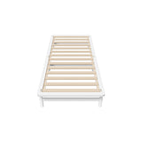 Oikiture Wooden Bed Frame Single Size Solid Pine Timber White