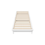 Oikiture Wooden Bed Frame Single Size Solid Pine Timber White, image 4