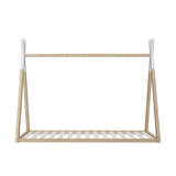 Oikiture Wooden Bed Frame Single Teepee House Style