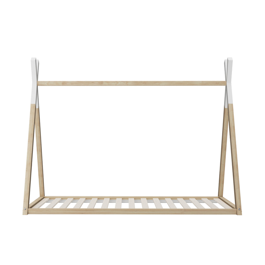 Oikiture Wooden Bed Frame Single Teepee House Style