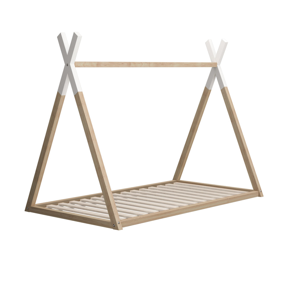 Oikiture Wooden Bed Frame Single Teepee House Style