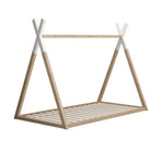 Oikiture Wooden Bed Frame Single Teepee House Style