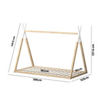 Oikiture Wooden Bed Frame Single Teepee House Style