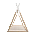 Oikiture Wooden Bed Frame Single Teepee House Style