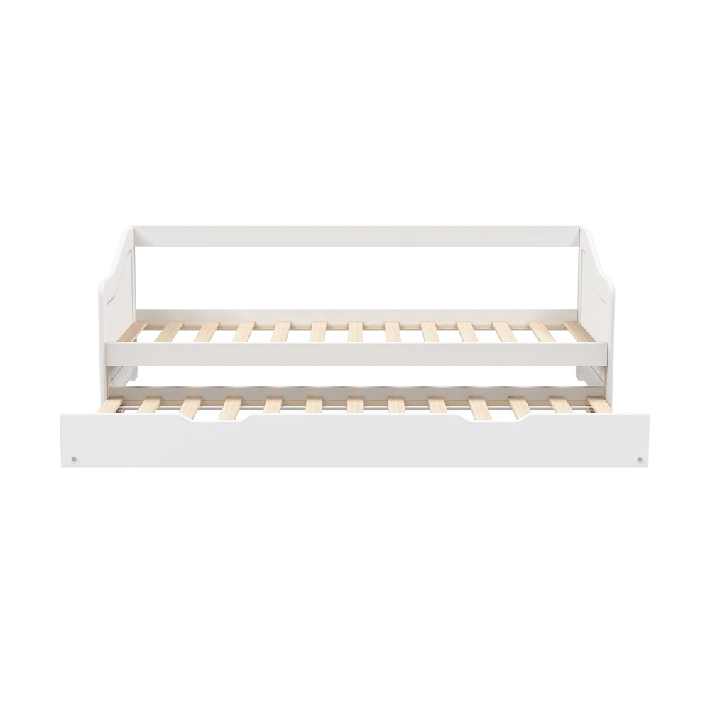 Oikiture Trundle Bed Frame Daybed Single Size Wooden