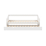 Oikiture Trundle Bed Frame Daybed Single Size Wooden - Side View