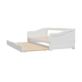 Oikiture Trundle Bed Frame Daybed Single Size Wooden - 45-Degree Angle